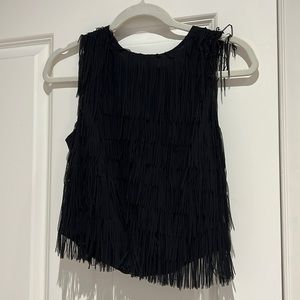Nicole Miller fringe crop top